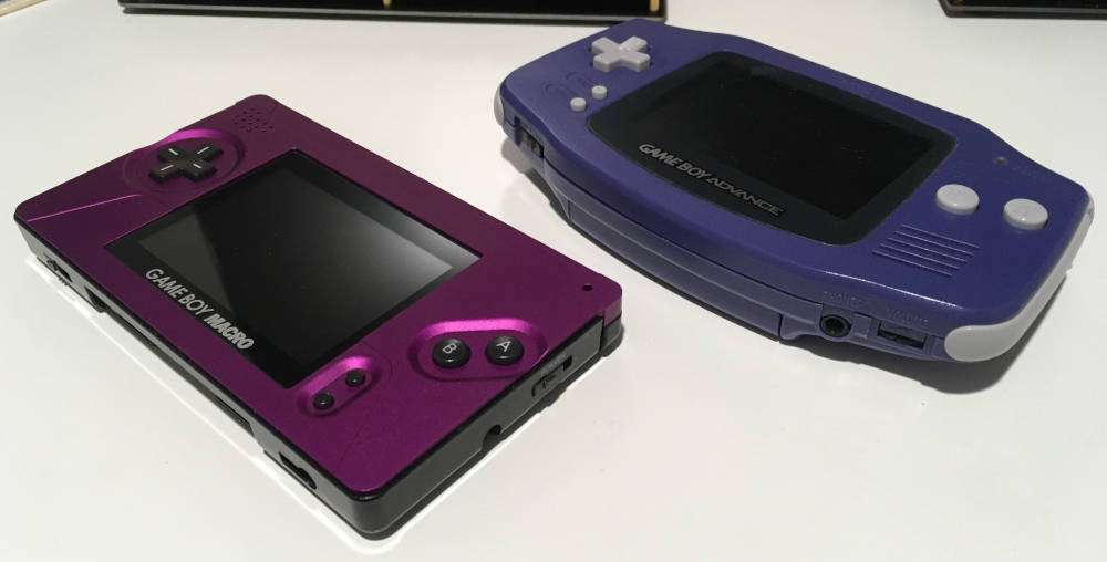 Side-by-side comparison of original GBA and the Macro
